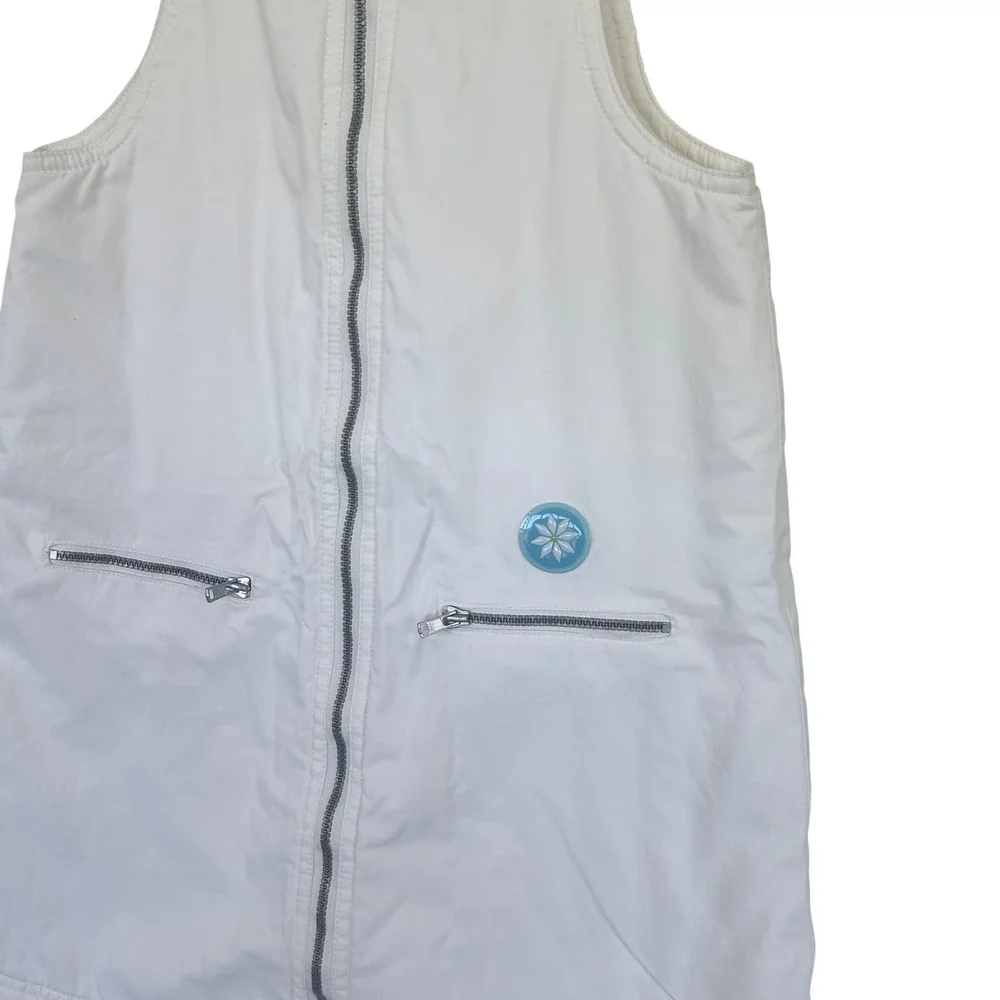 Gymboree Jumper Snow Suit Dress Kids XXL 6-7 White Vintage 1999 Zip Front Y2K